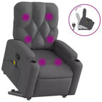 vidaXL Fauteuil inclinable de massage releveur gris foncé