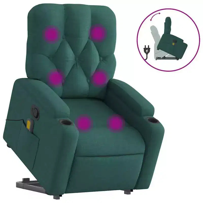 vidaXL Fauteuil inclinable de massage releveur gris foncé