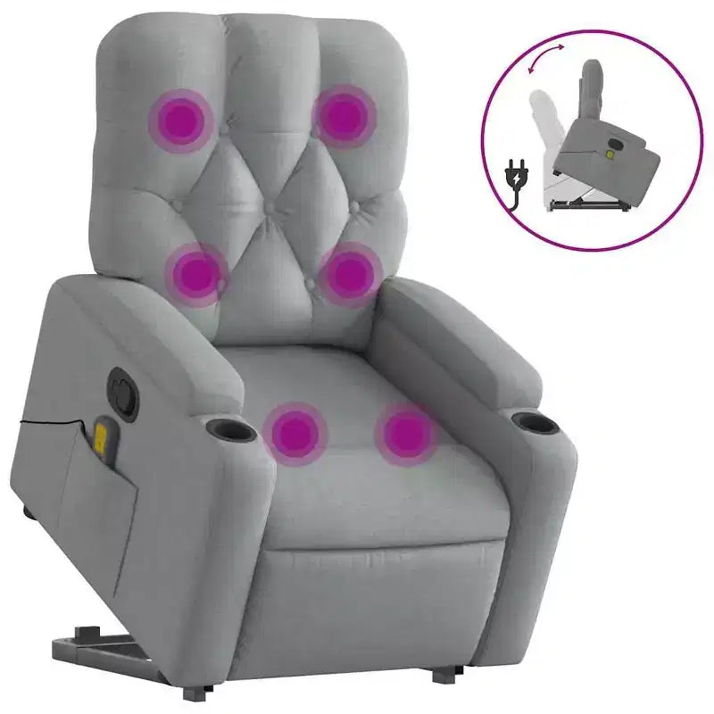 vidaXL Fauteuil inclinable de massage releveur gris foncé