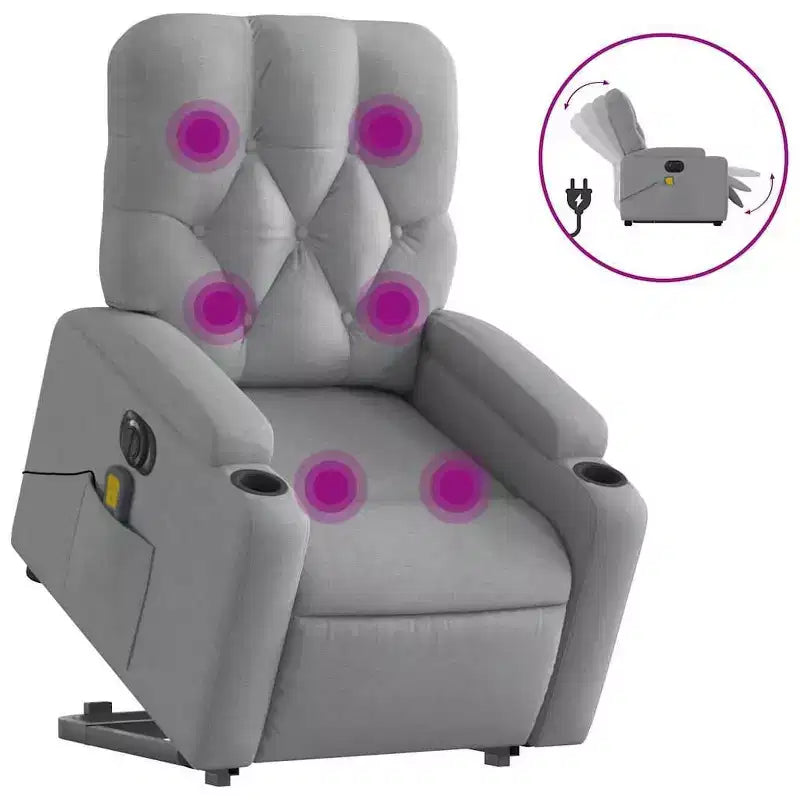 vidaXL Fauteuil inclinable de massage releveur gris foncé