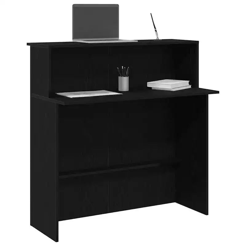 vidaXL Comptoir de réception noir 100x50x103,5 cm en bois d'ingénierie