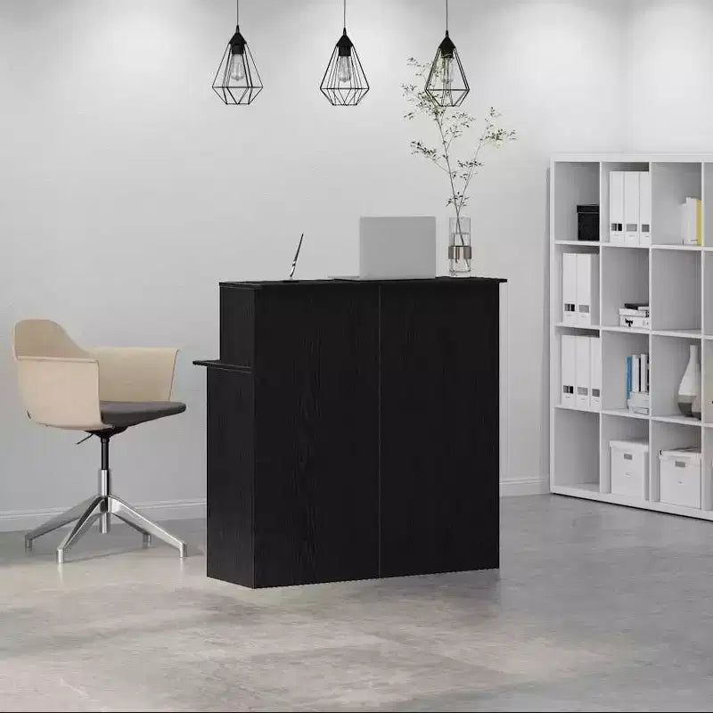 vidaXL Comptoir de réception noir 100x50x103,5 cm en bois d'ingénierie