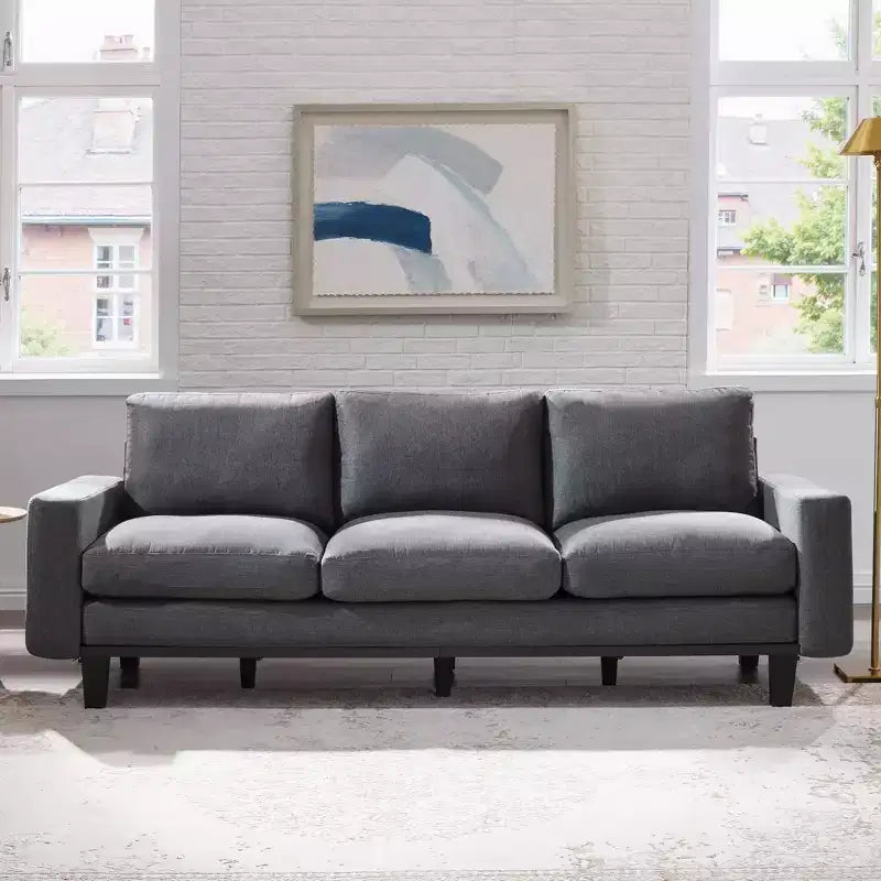 AMERLIFE Canapé 3 places 190 cm avec assise profonde et structure en métal