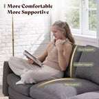 AMERLIFE Canapé 3 places 190 cm avec assise profonde et structure en métal