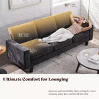 AMERLIFE Canapé 3 places 190 cm avec assise profonde et structure en métal
