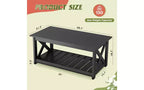 Table basse de ferme DEXYLLO pour salon, table centrale rustique de 102 cm avec support en X et étagère de rangement