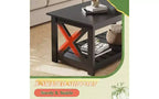 Table basse de ferme DEXYLLO pour salon, table centrale rustique de 102 cm avec support en X et étagère de rangement