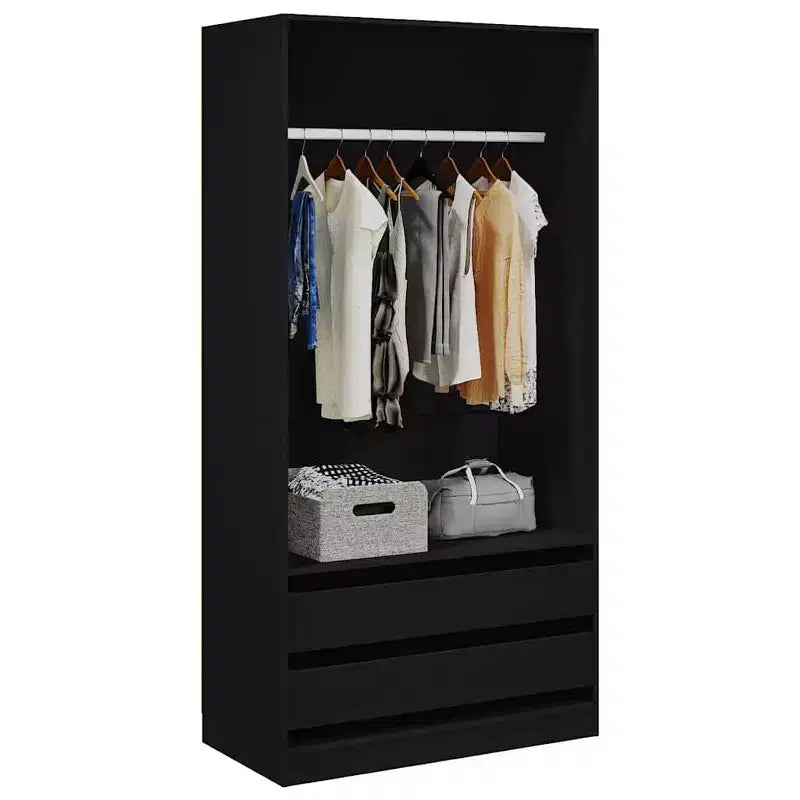 vidaXL Armoire noire en bois d'ingénierie Armoire compacte rectangulaire