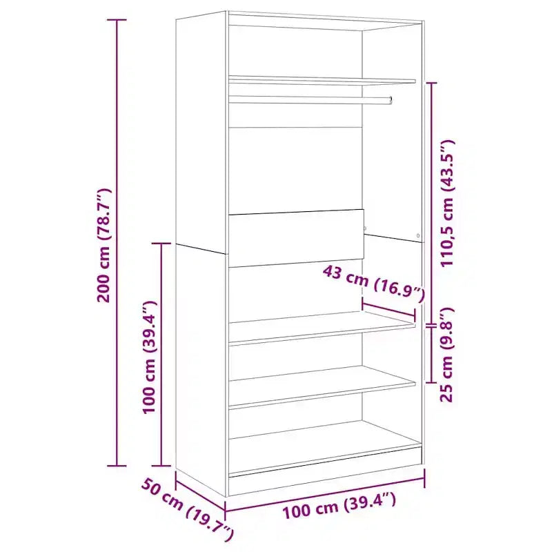 vidaXL Armoire noire en bois d'ingénierie Armoire compacte rectangulaire