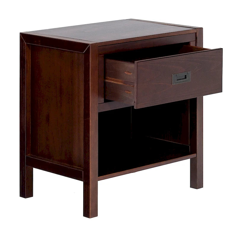 Table de chevet moderne à 1 tiroir en bois massif Middlebrook