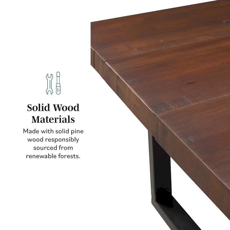 Table de salle à manger Middlebrook en bois massif vieilli de 72 po