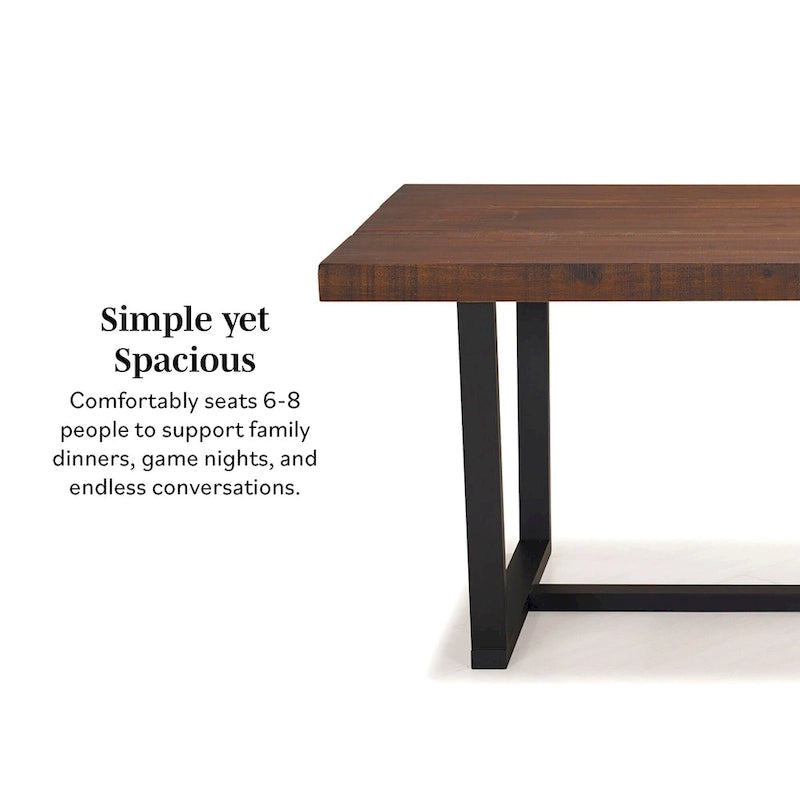 Table de salle à manger Middlebrook en bois massif vieilli de 72 po