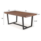 Table de salle à manger Middlebrook en bois massif vieilli de 72 po