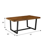 Table de salle à manger Middlebrook en bois massif vieilli de 72 po