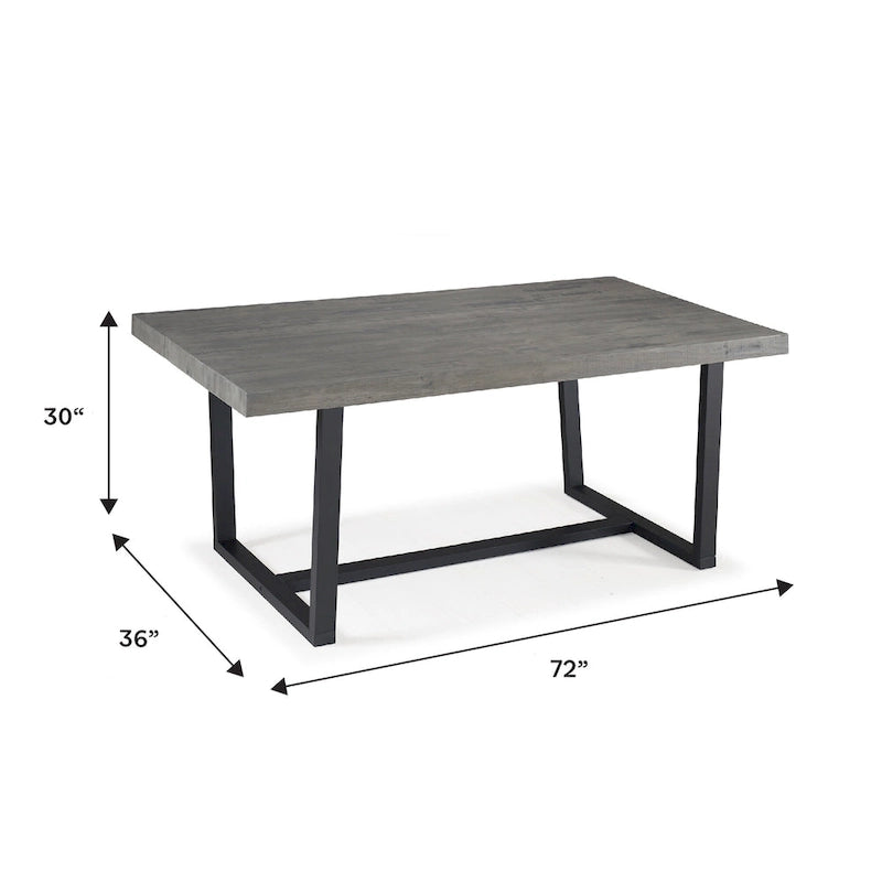 Table de salle à manger Middlebrook en bois massif vieilli de 72 po