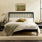 Lit à fuseaux queen en bois massif bohème Middlebrook Designs