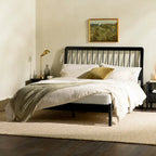 Lit à fuseaux queen en bois massif bohème Middlebrook Designs