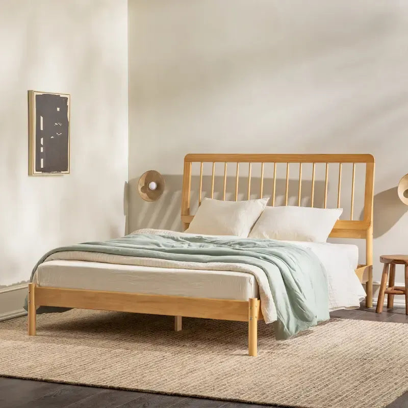 Lit à fuseaux queen en bois massif bohème Middlebrook Designs