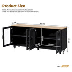 Meuble TV pour téléviseurs jusqu'à 70 pouces, buffet polyvalent, étagères réglables, portes en verre trempé, buffet avec 5 pieds en forme de calebasse