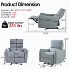 Fauteuil inclinable électrique mural, petit fauteuil inclinable électrique pour salon, fauteuil inclinable électrique pour petit espace, canapé inclinable