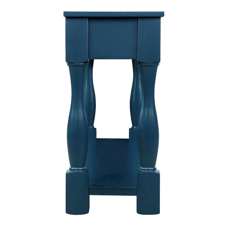 Table console en bois massif de 63 po avec 3 tiroirs et 1 étagère inférieure