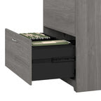 Bureau en L Cabot 60 W avec huche, armoire et bibliothèque de Bush Furniture