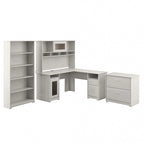 Bureau en L Cabot 60 W avec huche, armoire et bibliothèque de Bush Furniture