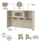 Bureau en L Cabot 60 W avec huche, armoire et bibliothèque de Bush Furniture