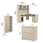Bureau en L Cabot 60 W avec huche, armoire et bibliothèque de Bush Furniture