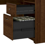 Bureau en L Cabot 60 W avec huche, armoire et bibliothèque de Bush Furniture