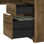 Bureau en L Cabot 60 W avec huche, armoire et bibliothèque de Bush Furniture