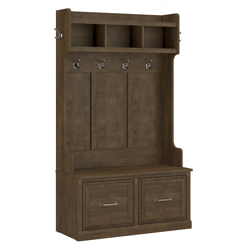 Porte-manteau et banc à chaussures 40 W Woodland avec portes par Bush Furniture