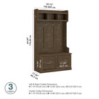 Porte-manteau et banc à chaussures 40 W Woodland avec portes par Bush Furniture