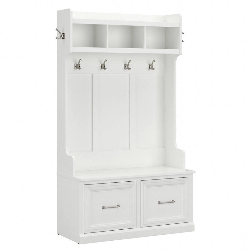 Porte-manteau et banc à chaussures 40 W Woodland avec portes par Bush Furniture