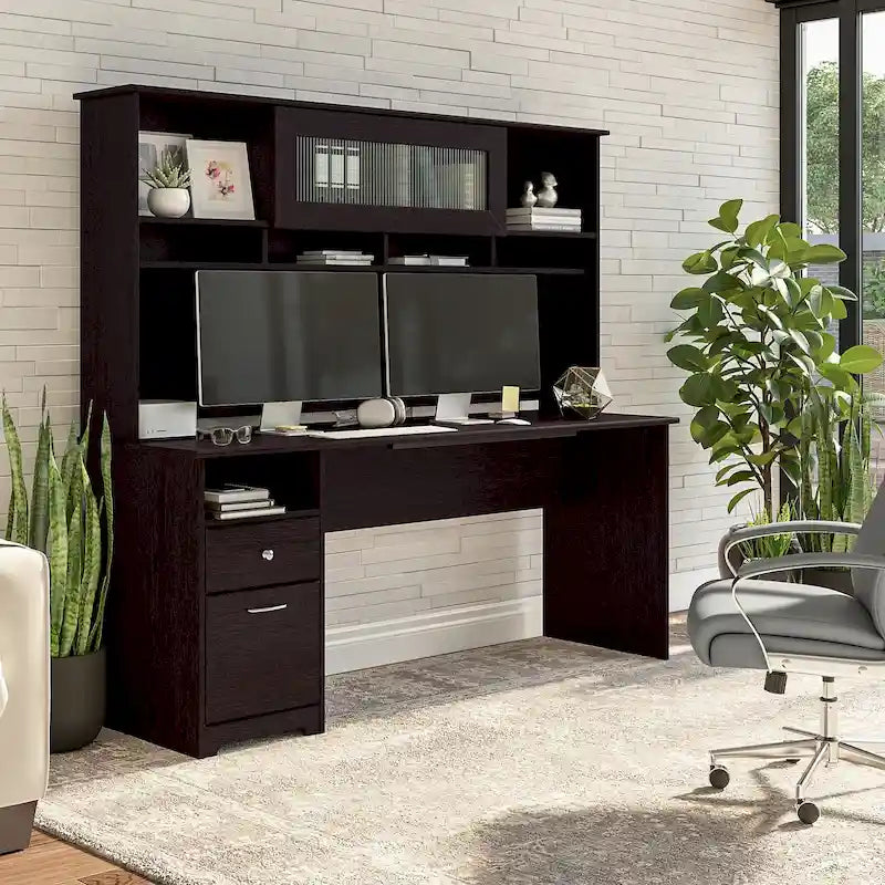 Bureau d'ordinateur de 72 po avec huche et tiroirs par Bush Furniture