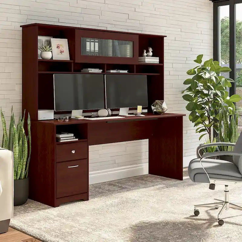Bureau d'ordinateur de 72 po avec huche et tiroirs par Bush Furniture