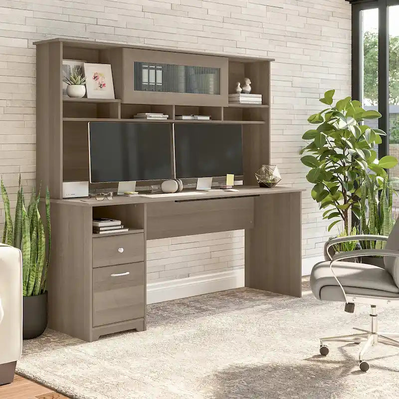 Bureau d'ordinateur de 72 po avec huche et tiroirs par Bush Furniture