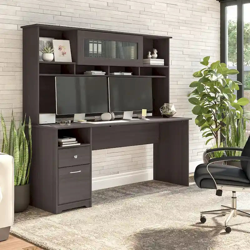 Bureau d'ordinateur de 72 po avec huche et tiroirs par Bush Furniture