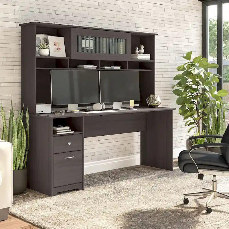 Bureau d'ordinateur de 72 po avec huche et tiroirs par Bush Furniture