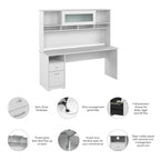 Bureau d'ordinateur de 72 po avec huche et tiroirs par Bush Furniture