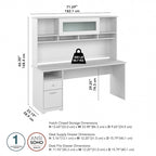 Bureau d'ordinateur de 72 po avec huche et tiroirs par Bush Furniture