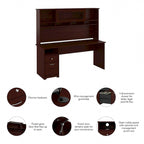 Bureau d'ordinateur de 72 po avec huche et tiroirs par Bush Furniture