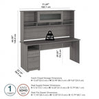 Bureau d'ordinateur de 72 po avec huche et tiroirs par Bush Furniture