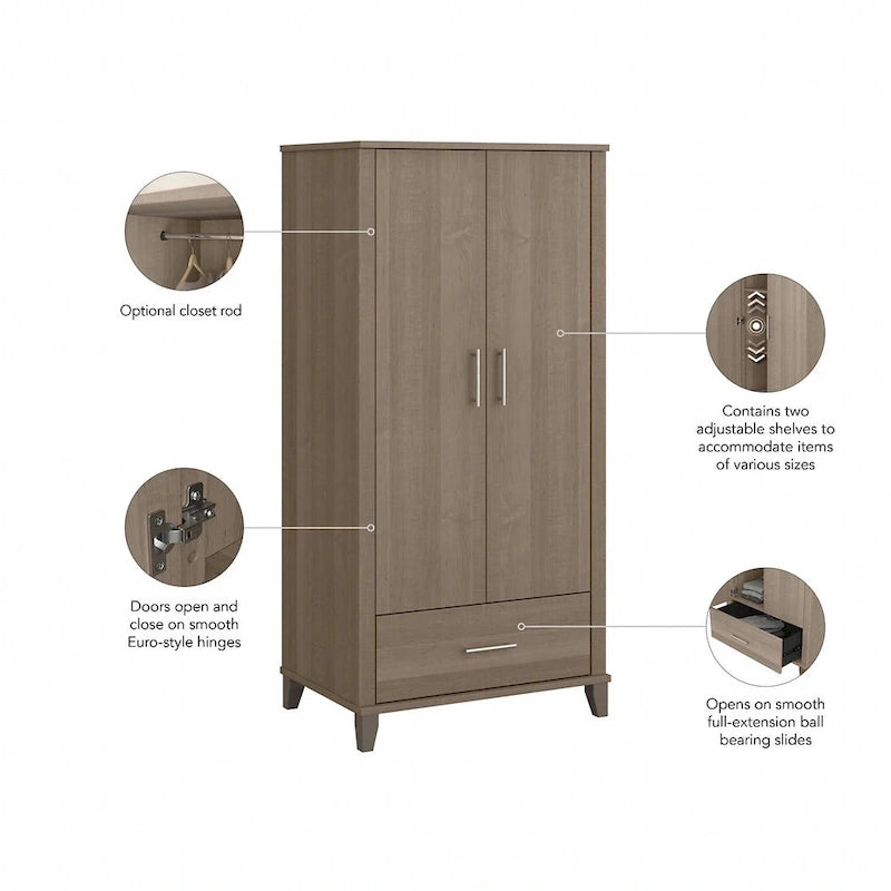 Grande armoire de rangement Somerset de Bush Furniture