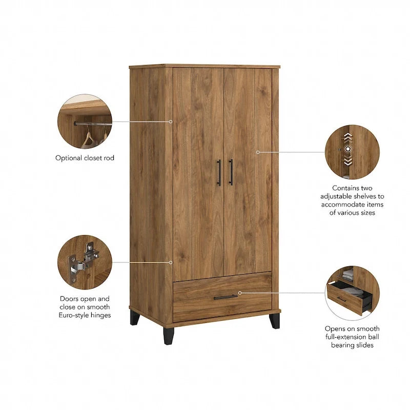 Grande armoire de rangement Somerset de Bush Furniture