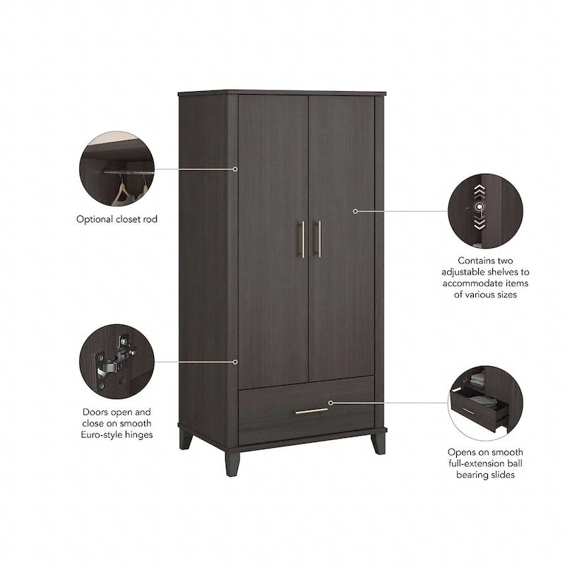 Grande armoire de rangement Somerset de Bush Furniture
