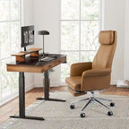 Glitzhome Fauteuil de bureau ergonomique moderne pivotant à dossier haut et réglable de 124,5 cm avec accoudoir et repose-pieds extensible
