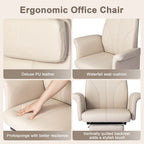 Glitzhome Fauteuil de bureau ergonomique moderne pivotant à dossier haut et réglable de 124,5 cm avec accoudoir et repose-pieds extensible