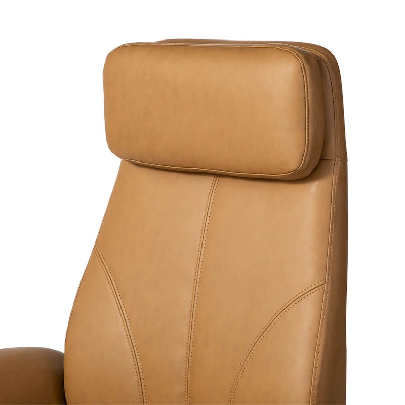 Glitzhome Fauteuil de bureau ergonomique moderne pivotant à dossier haut et réglable de 124,5 cm avec accoudoir et repose-pieds extensible