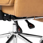 Glitzhome Fauteuil de bureau ergonomique moderne pivotant à dossier haut et réglable de 124,5 cm avec accoudoir et repose-pieds extensible